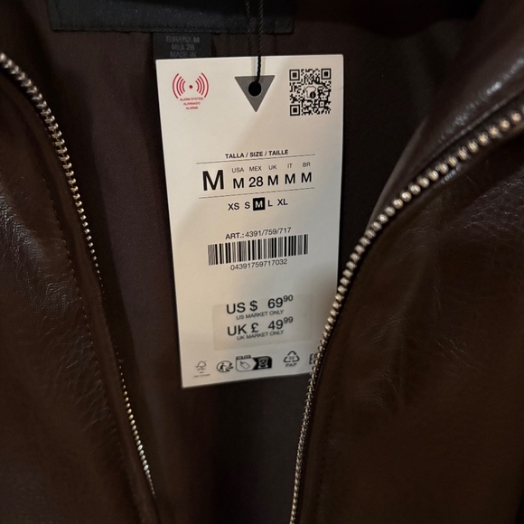 Zara leather bomber - Picture 2 of 2